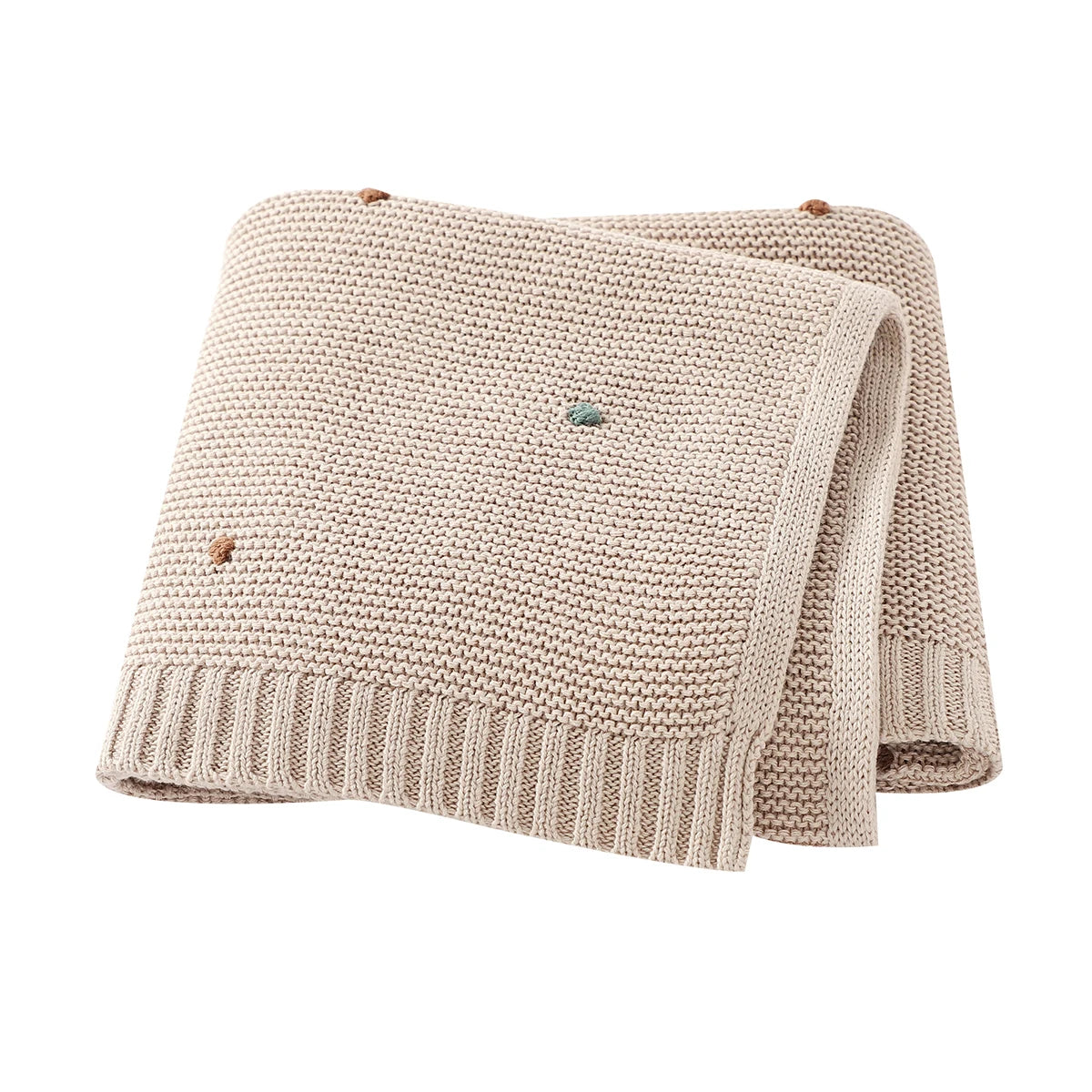 Nestling™ Cloudsoft Knit Baby Blanket – Pure Cotton Swaddle & Wrap (90 × 70 cm)