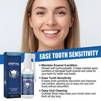 Oralhoe Cavity Care Tooth Spray Nano Hydroxyapatite Theobromine Nano Silver Trace Minerals Remineralization Whitening Enamel Restoration Oral Care Spray