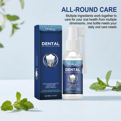 Oralhoe Cavity Care Tooth Spray Nano Hydroxyapatite Theobromine Nano Silver Trace Minerals Remineralization Whitening Enamel Restoration Oral Care Spray