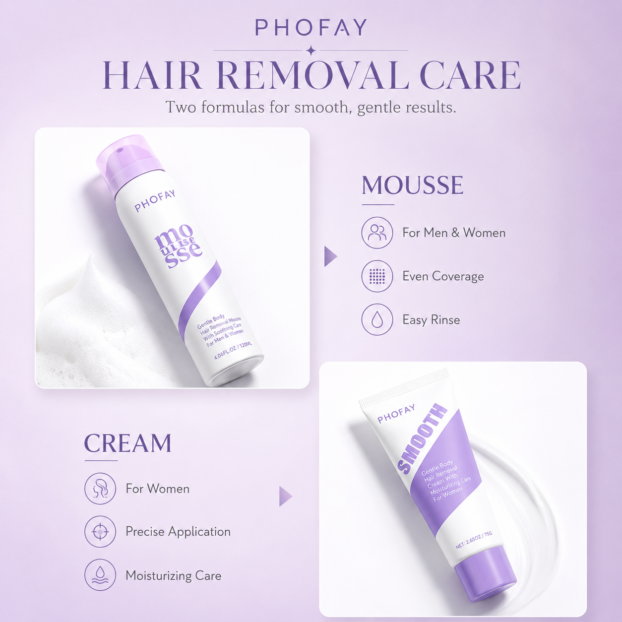 Cloudsense Gentle Hair Removal Spray for Sensitive Skin,