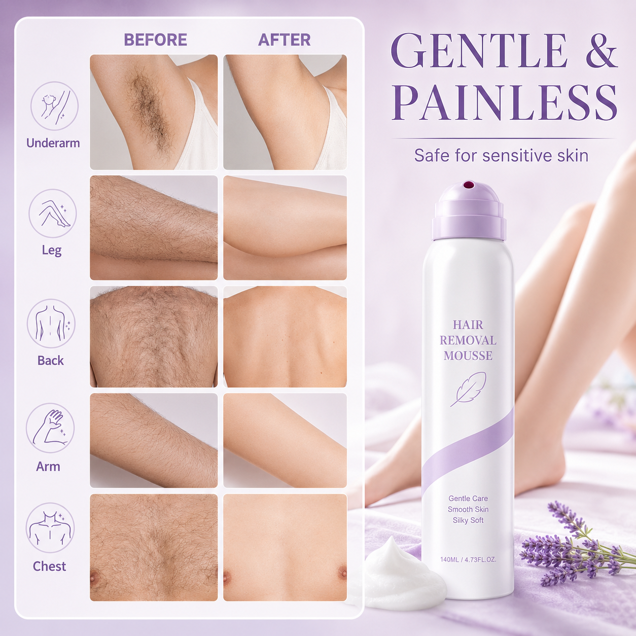 Cloudsense Gentle Hair Removal Spray