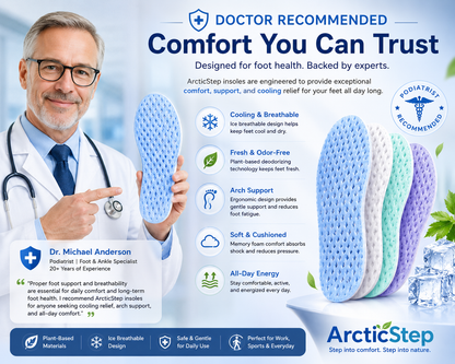 Trim-to-fit cooling insoles sized for EU 35 to 46