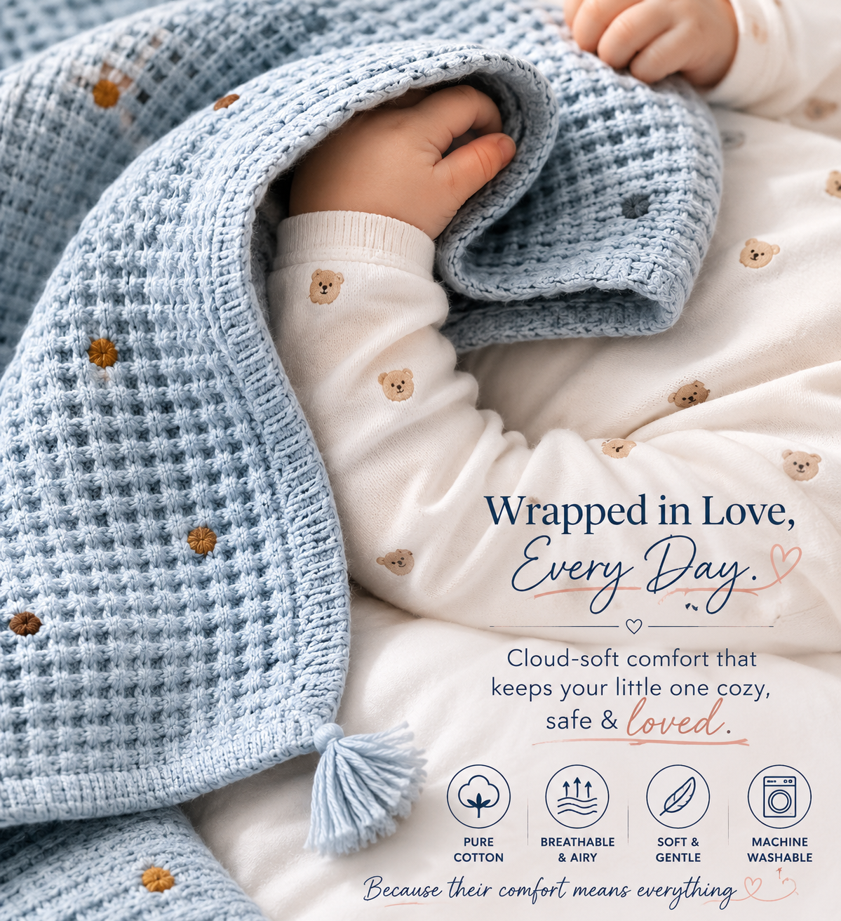 Nestling™ Cloudsoft Knit Baby Blanket
