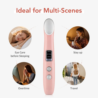 Eye Care Beauty Device Facial Massager 3 in 1 LED Photon Light Wand for Relax Eye Dark Circles Eye Bags Puffiness Skincare Tool