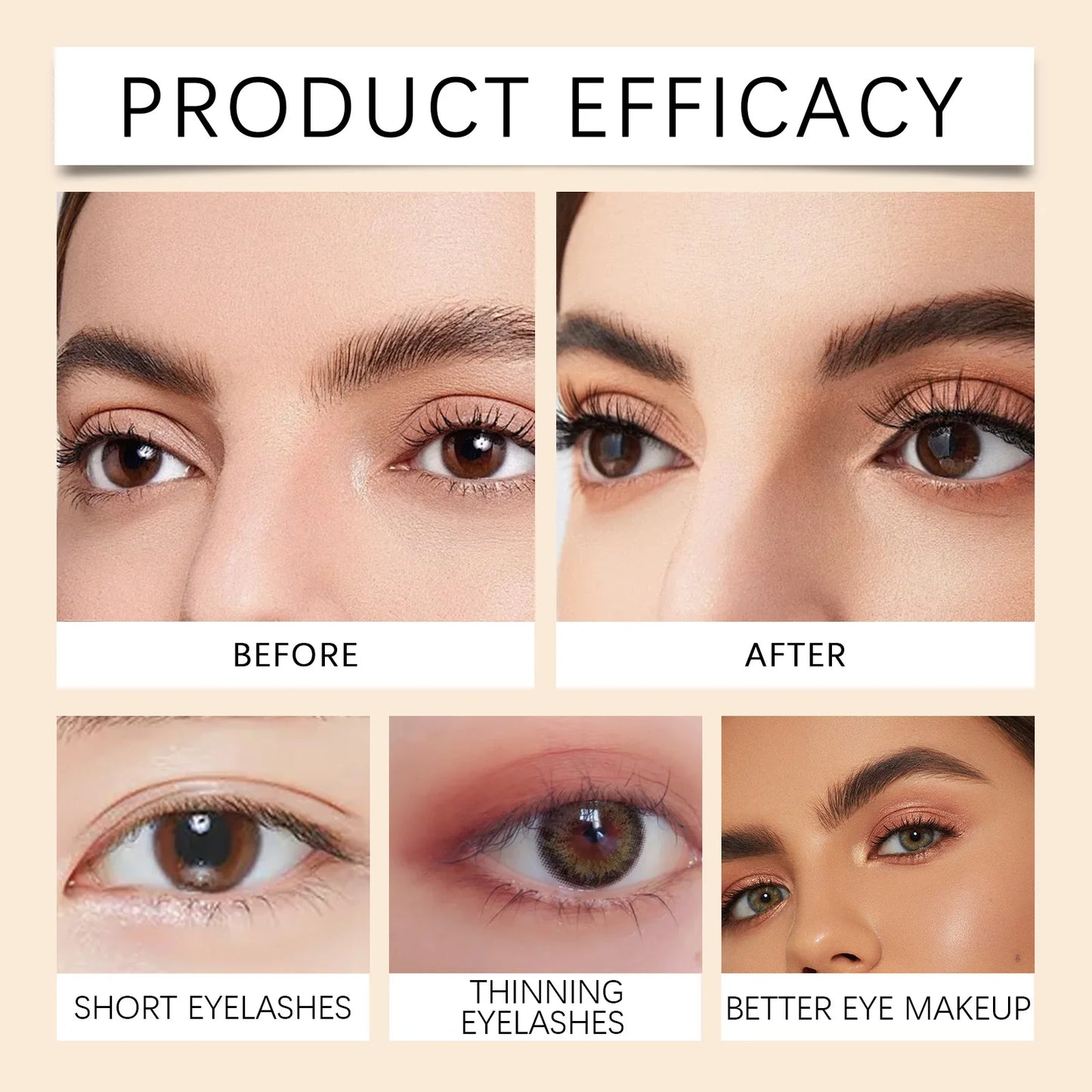 Fast Eyelash Growth Serum Natural Eyelash Enhancer Longer Fuller Thicker Curling Lash Treatment Eye Care Products Makeup