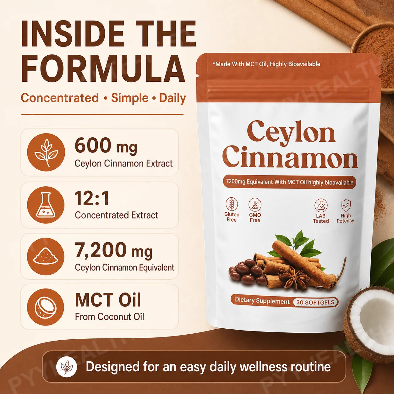 Ceylon Cinnamon Softgels – Daily Wellness Support