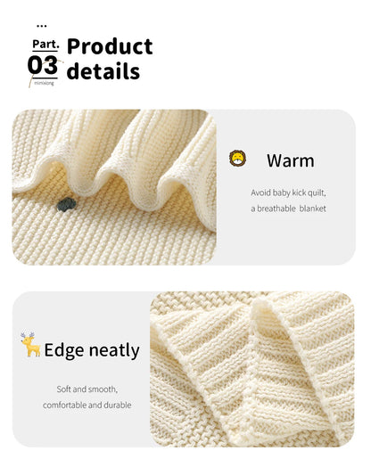 Nestling™ Cloudsoft Knit Baby Blanket – Pure Cotton Swaddle & Wrap (90 × 70 cm)