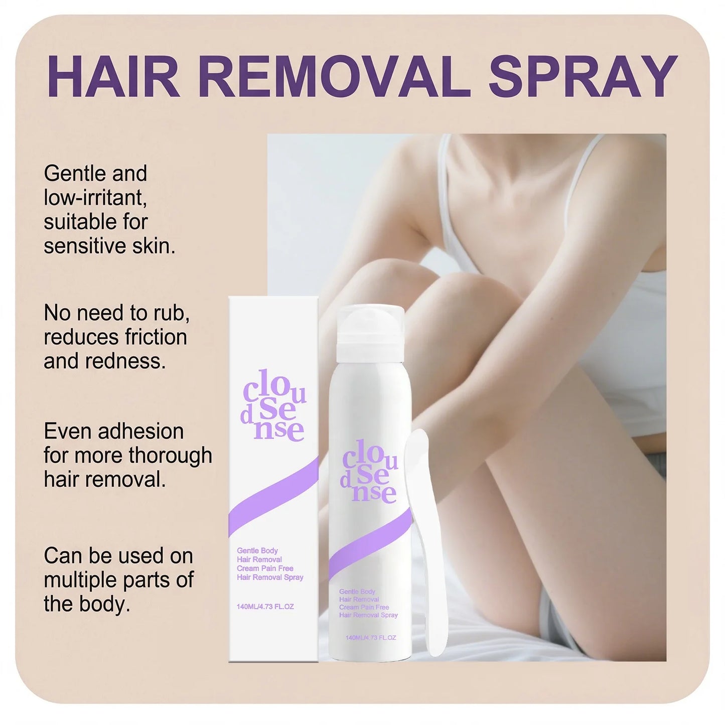 Painless Hair Removal Spray Fast Acting Reduce Skin Redness Hair Growth Inhibitor Face Arm Body Personal Care Hair Remover Mist