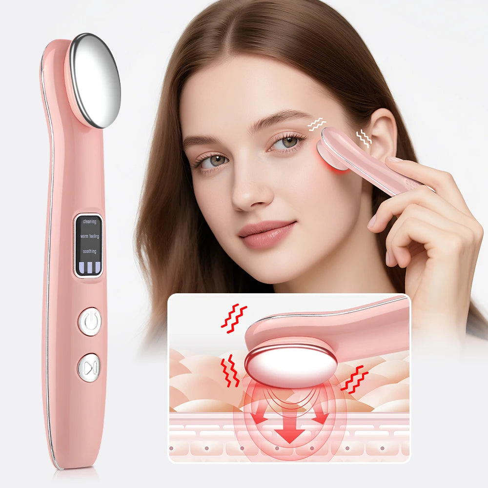 Eye Care Beauty Device Facial Massager 3 in 1 LED Photon Light Wand for Relax Eye Dark Circles Eye Bags Puffiness Skincare Tool