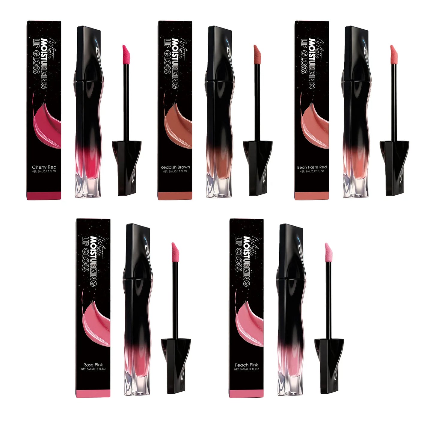5 Colors Matte Lip Gloss Long-Lasting Waterproof Non Stick Cup Moisturizing Lipstick Smoothing Lip Glaze Women Makeup