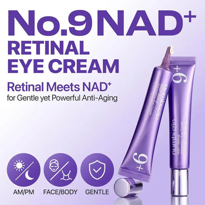 NAD+ Retinol Eye Care 3 Piece Set Advanced Liquid Serum Plumping Firming Anti Aging Wrinkle Reducing Brightening Eye Cream
