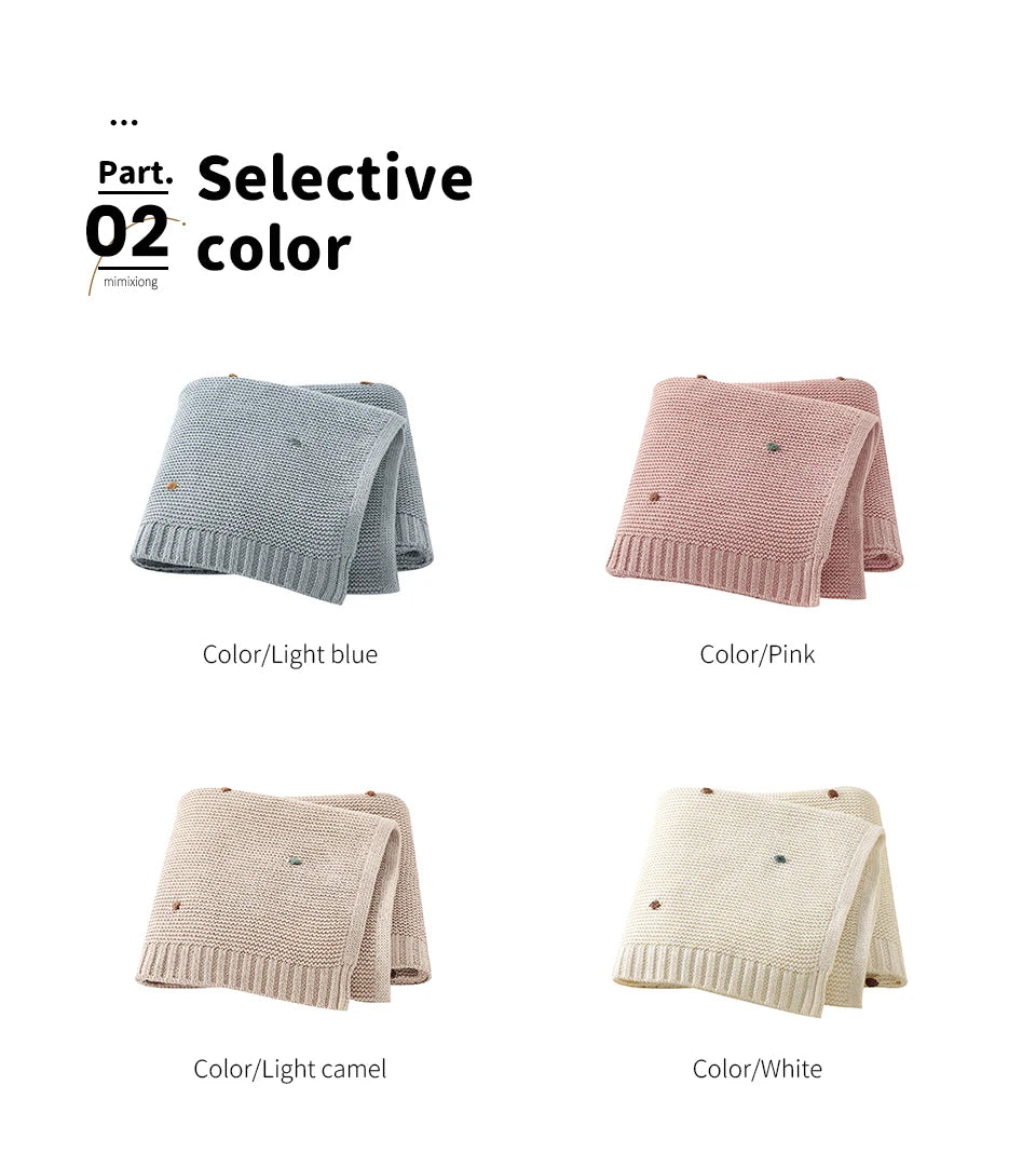 Nestling™ Cloudsoft Knit Baby Blanket – Pure Cotton Swaddle & Wrap (90 × 70 cm)