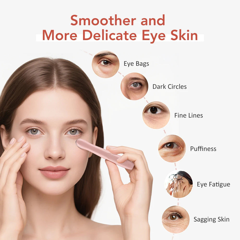 Eye Care Beauty Device Facial Massager 3 in 1 LED Photon Light Wand for Relax Eye Dark Circles Eye Bags Puffiness Skincare Tool