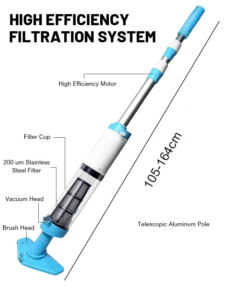 3 in 1 Cordless Rechargeable Pool Vacuum Cleaner
