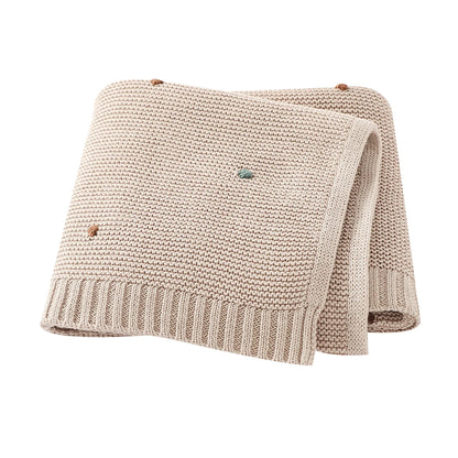 Nestling™ Cloudsoft Knit Baby Blanket – Pure Cotton Swaddle & Wrap (90 × 70 cm)