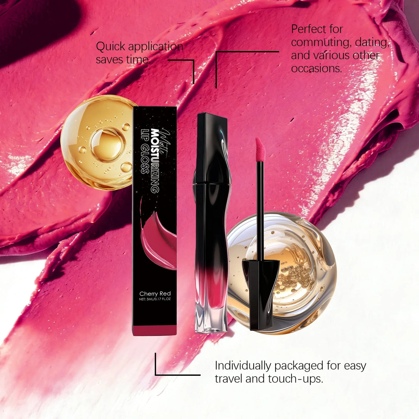 5 Colors Matte Lip Gloss Long-Lasting Waterproof Non Stick Cup Moisturizing Lipstick Smoothing Lip Glaze Women Makeup