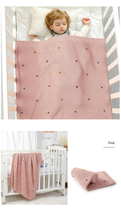Nestling™ Cloudsoft Knit Baby Blanket – Pure Cotton Swaddle & Wrap (90 × 70 cm)