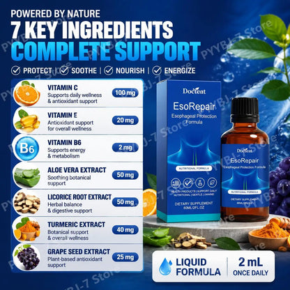 Digestive & Gut Support Supplement Liquid Herbal Blend with Vitamins Aloe Vera Turmeric Grape Seed 60ml Gut Health