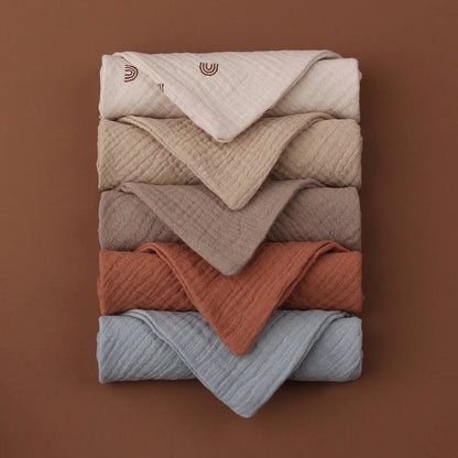 Cotton Gauze Muslin Squares (5-Pack) — Multipurpose Baby Burp & Face Cloths