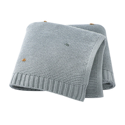 Nestling™ Cloudsoft Knit Baby Blanket – Pure Cotton Swaddle & Wrap (90 × 70 cm)