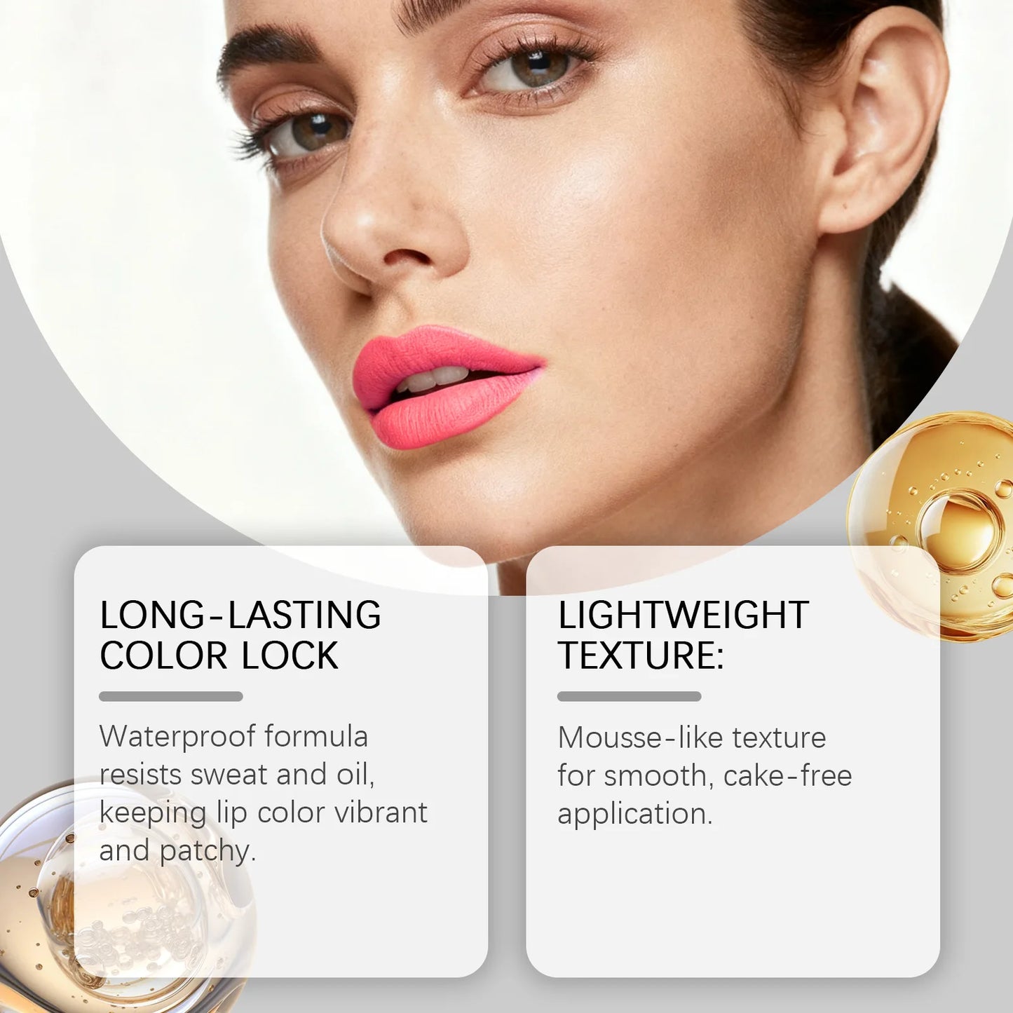 5 Colors Matte Lip Gloss Long-Lasting Waterproof Non Stick Cup Moisturizing Lipstick Smoothing Lip Glaze Women Makeup