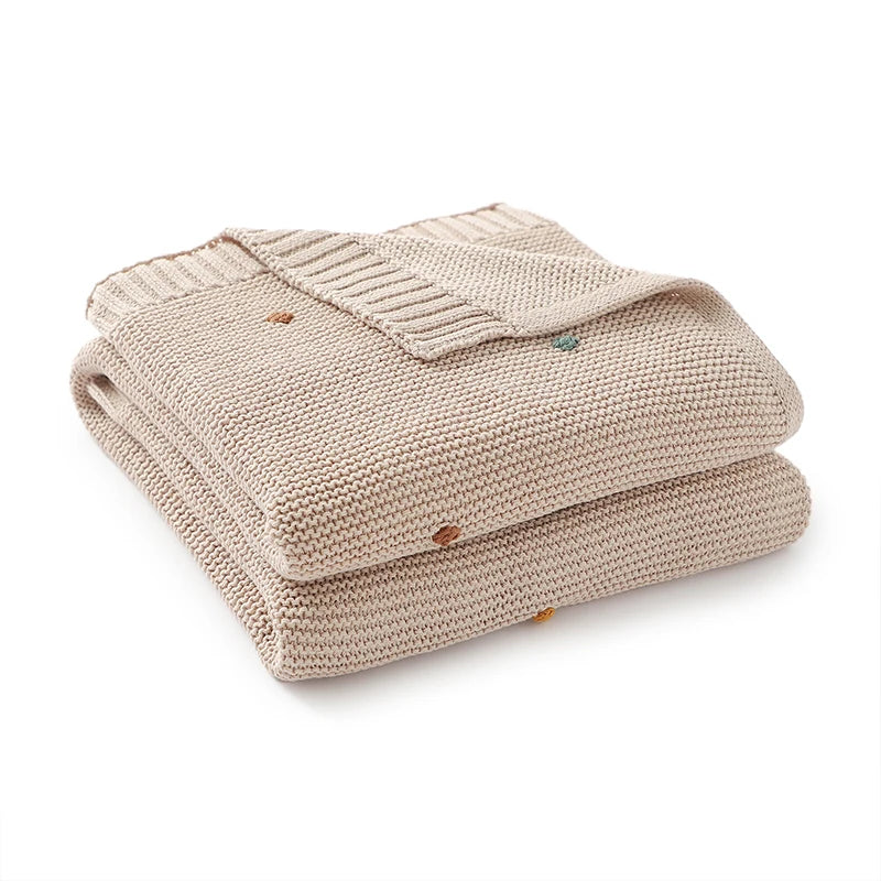Nestling™ Cloudsoft Knit Baby Blanket – Pure Cotton Swaddle & Wrap (90 × 70 cm)