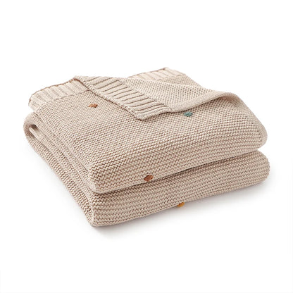 Nestling™ Cloudsoft Knit Baby Blanket – Pure Cotton Swaddle & Wrap (90 × 70 cm)