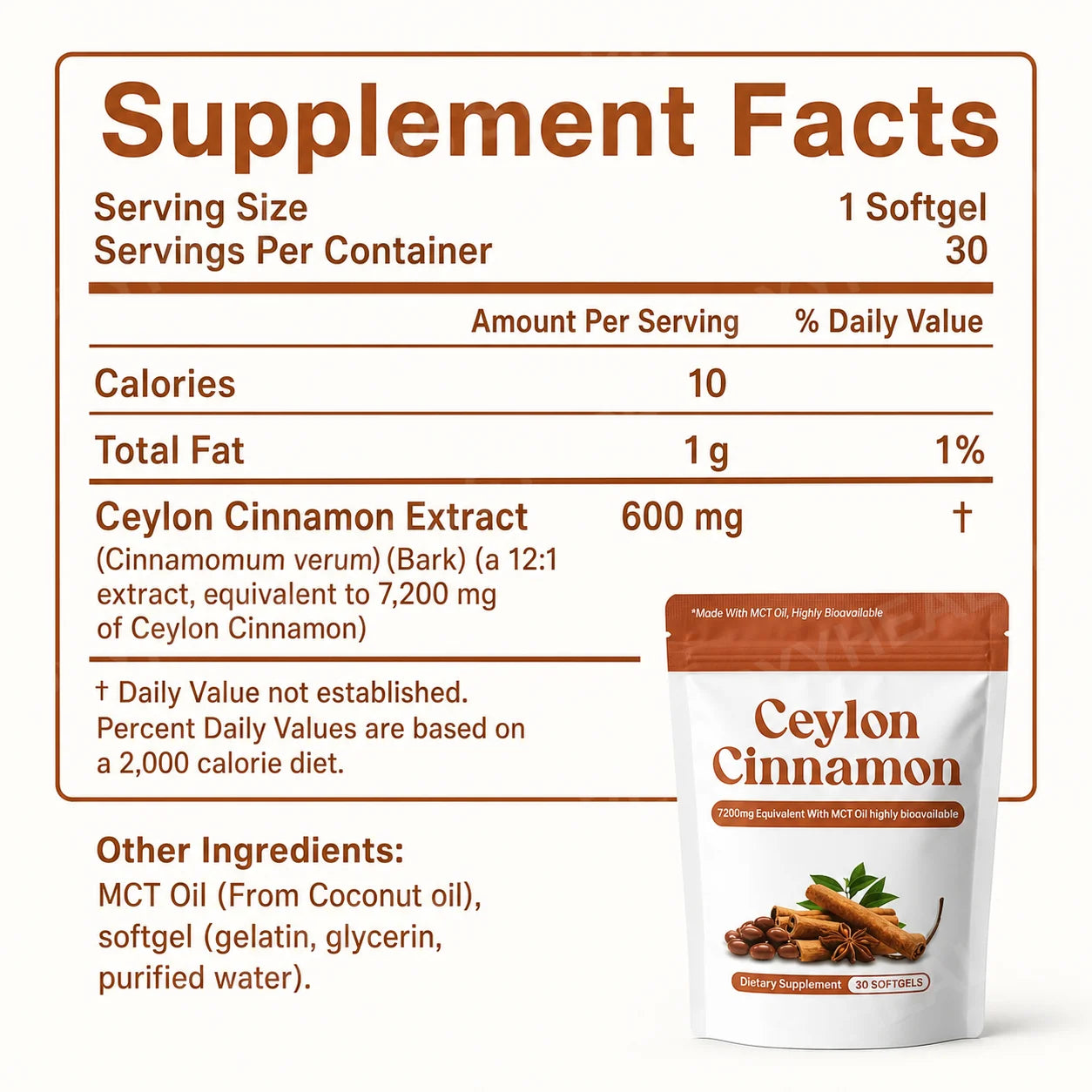 Ceylon Cinnamon Softgels – Daily Wellness Support