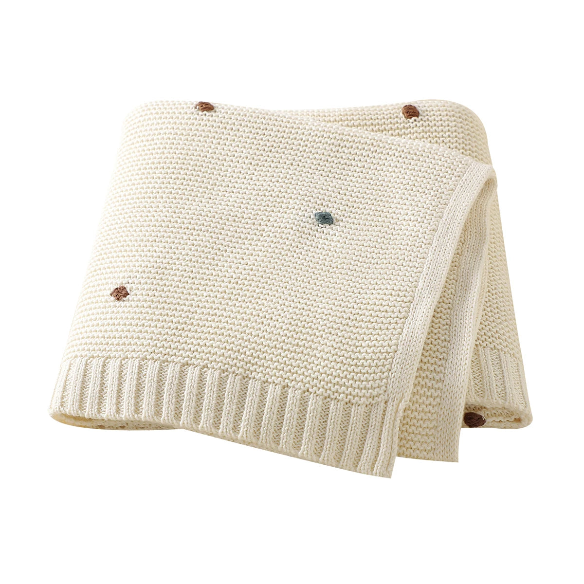 Nestling™ Cloudsoft Knit Baby Blanket – Pure Cotton Swaddle & Wrap (90 × 70 cm)