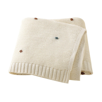 Nestling™ Cloudsoft Knit Baby Blanket – Pure Cotton Swaddle & Wrap (90 × 70 cm)