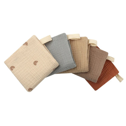 Cotton Gauze Muslin Squares (5-Pack) — Multipurpose Baby Burp & Face Cloths