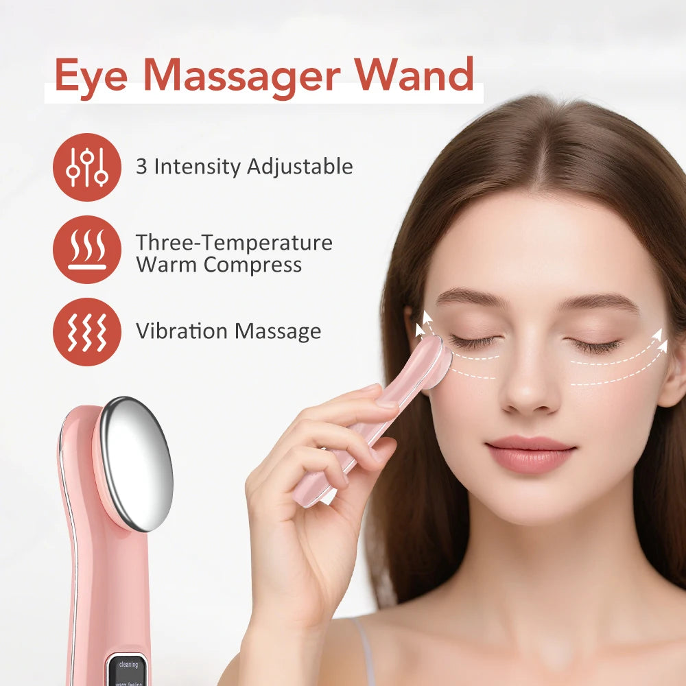 Eye Care Beauty Device Facial Massager 3 in 1 LED Photon Light Wand for Relax Eye Dark Circles Eye Bags Puffiness Skincare Tool