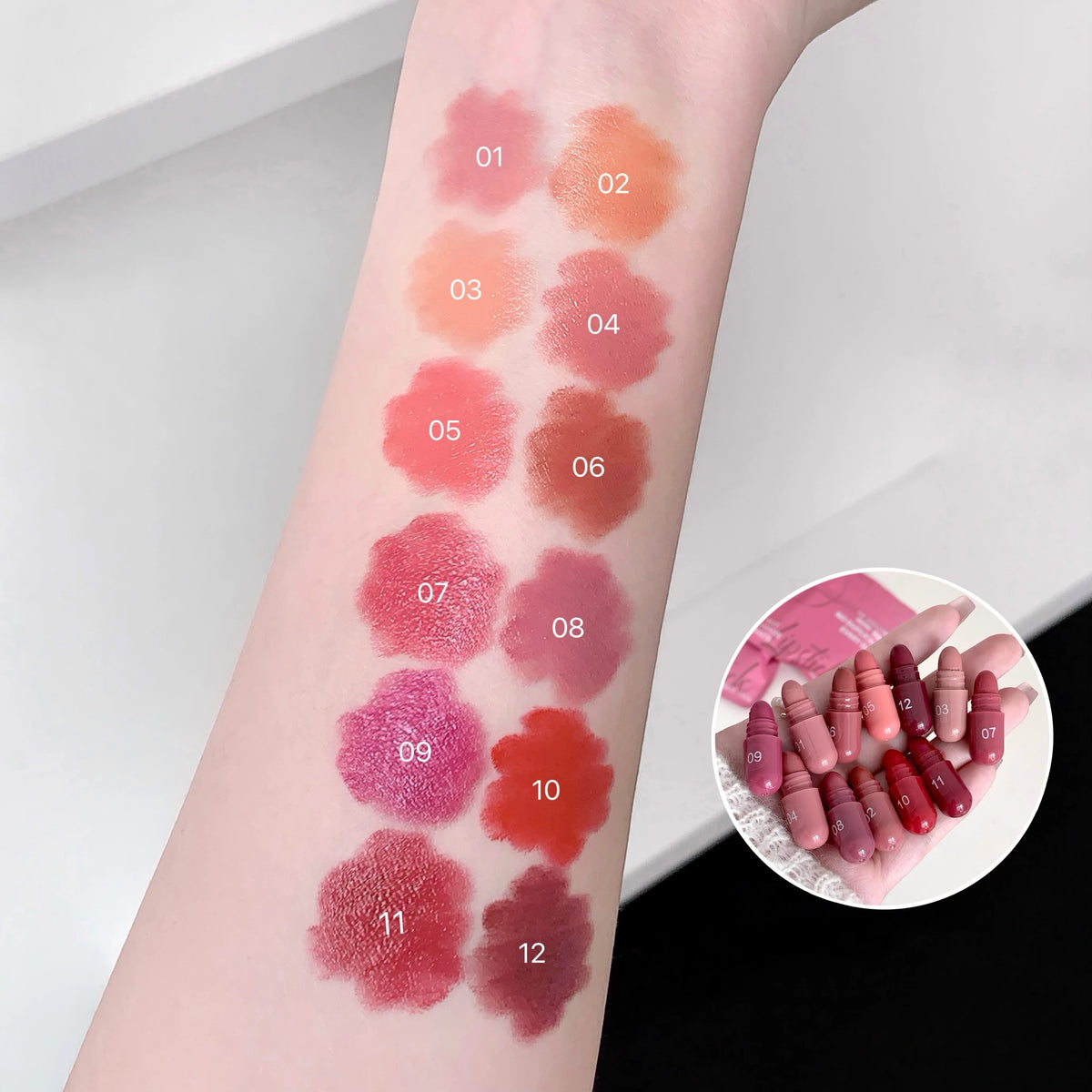 12-Color Mini Matte Lipstick Set