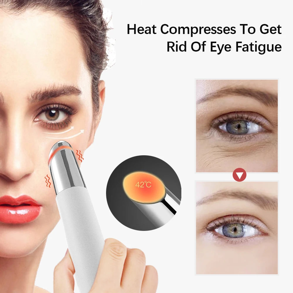 Eye Care Beauty Device Facial Massager 3 in 1 LED Photon Light Wand for Relax Eye Dark Circles Eye Bags Puffiness Skincare Tool