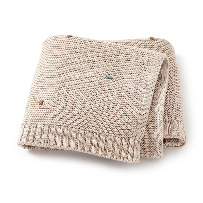 Nestling™ Cloudsoft Knit Baby Blanket – Pure Cotton Swaddle & Wrap (90 × 70 cm)
