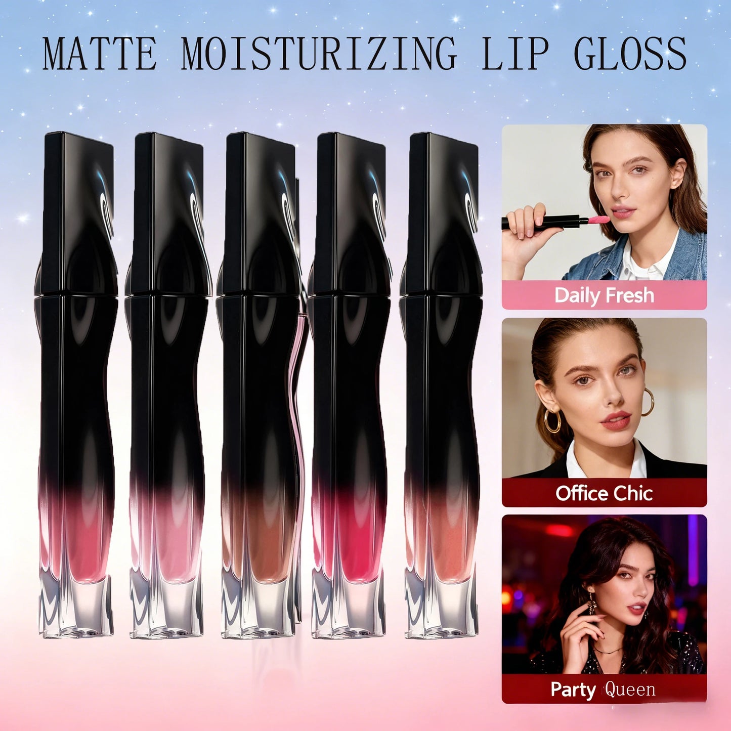 5 Colors Matte Lip Gloss Long-Lasting Waterproof Non Stick Cup Moisturizing Lipstick Smoothing Lip Glaze Women Makeup