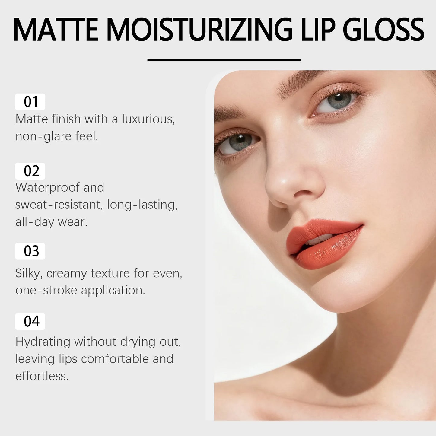 5 Colors Matte Lip Gloss Long-Lasting Waterproof Non Stick Cup Moisturizing Lipstick Smoothing Lip Glaze Women Makeup