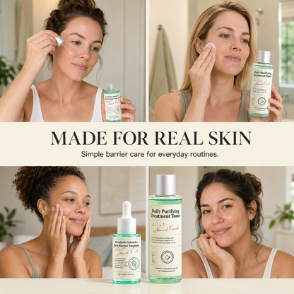 American women with natural skin for Artichoke Barrier Duo