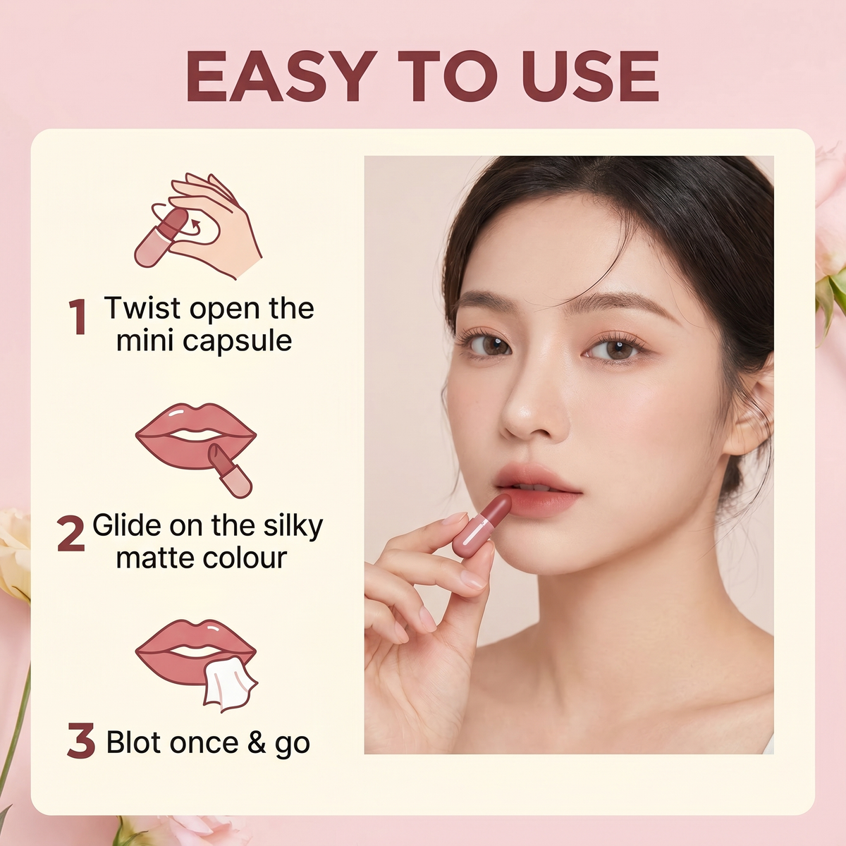 How to use the capsule mini lipstick in three easy steps