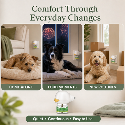 PawCalm benefits for home alone loud moments and new routines